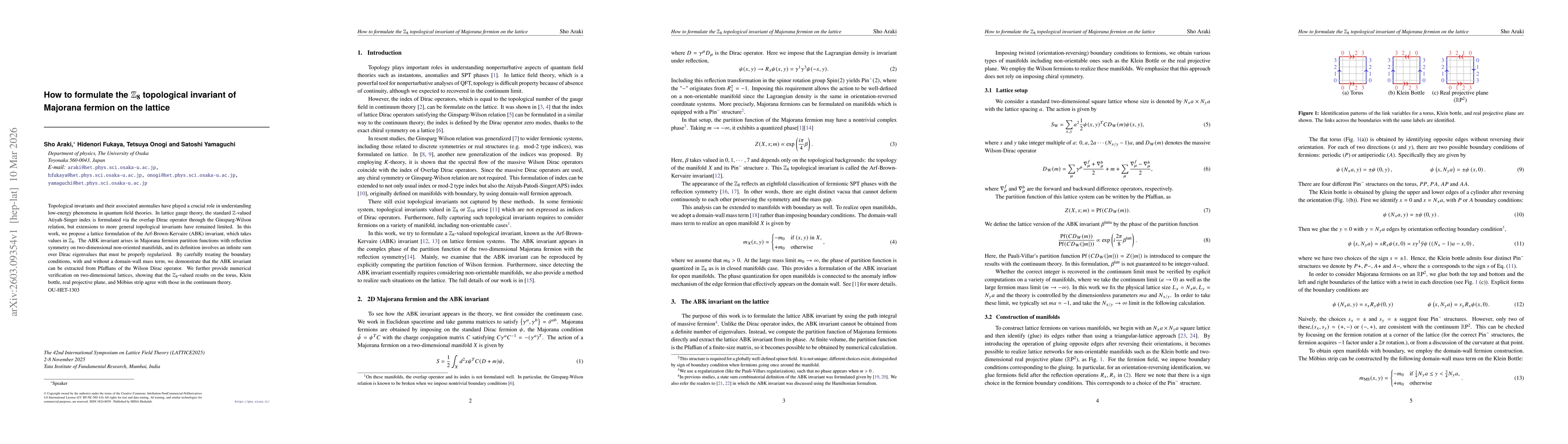 Thumbnail for How to formulate the $\mathbb{Z}_8$ topological invariant of Majorana fermion on the lattice