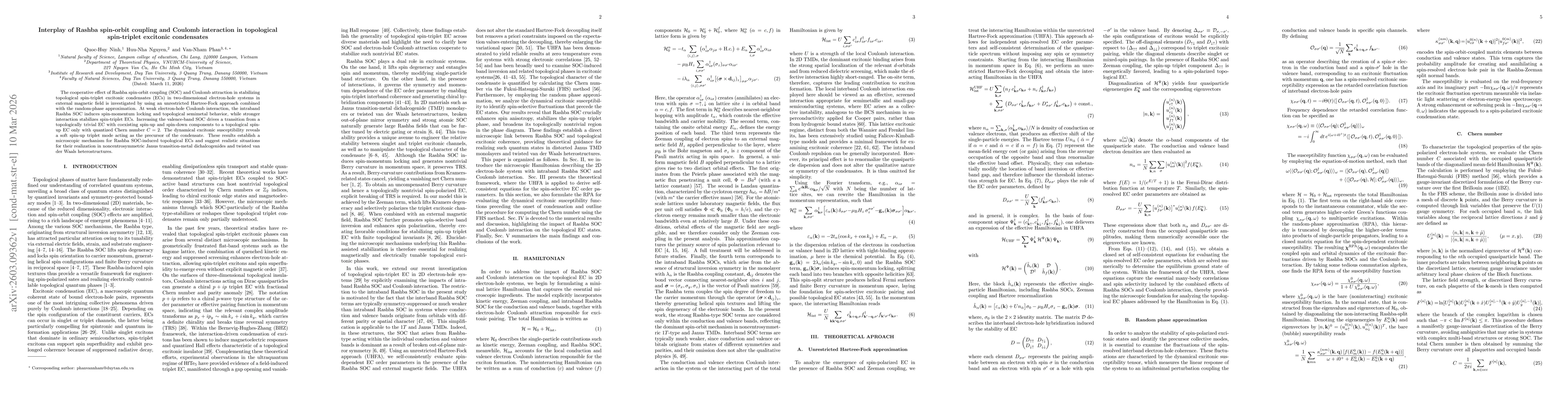 Thumbnail for Interplay of Rashba spin-orbit coupling and Coulomb interaction in topological spin-triplet excitonic condensates