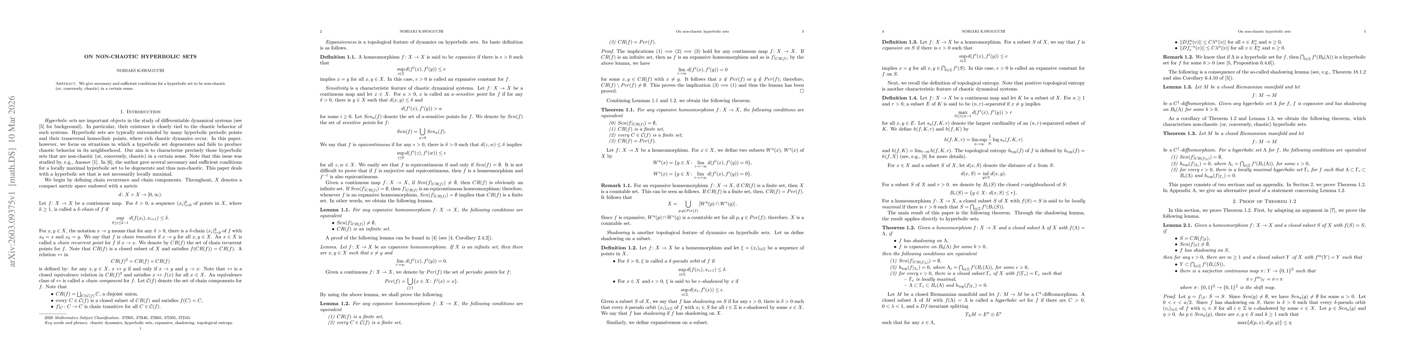 Thumbnail for On non-chaotic hyperbolic sets