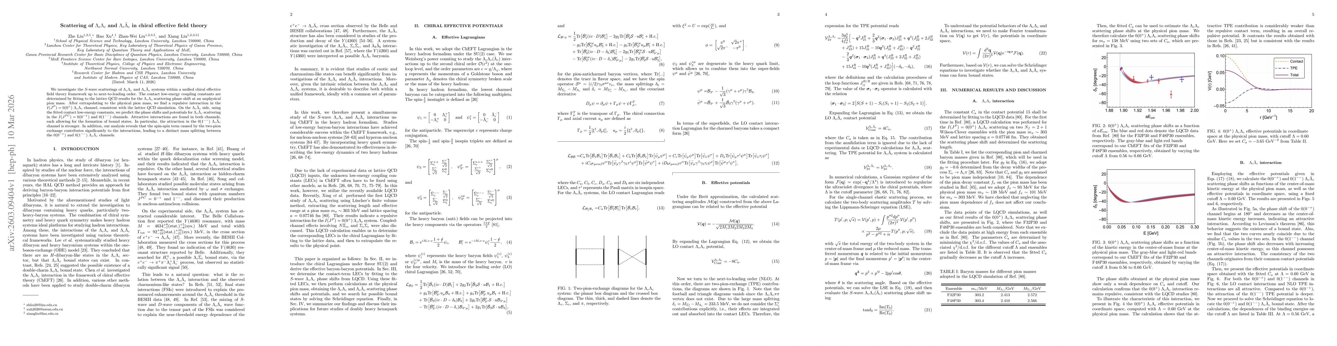 Thumbnail for Scattering of $Λ_{c}Λ_{c}$ and $Λ_{c}\barΛ_{c}$ in chiral effective field theory