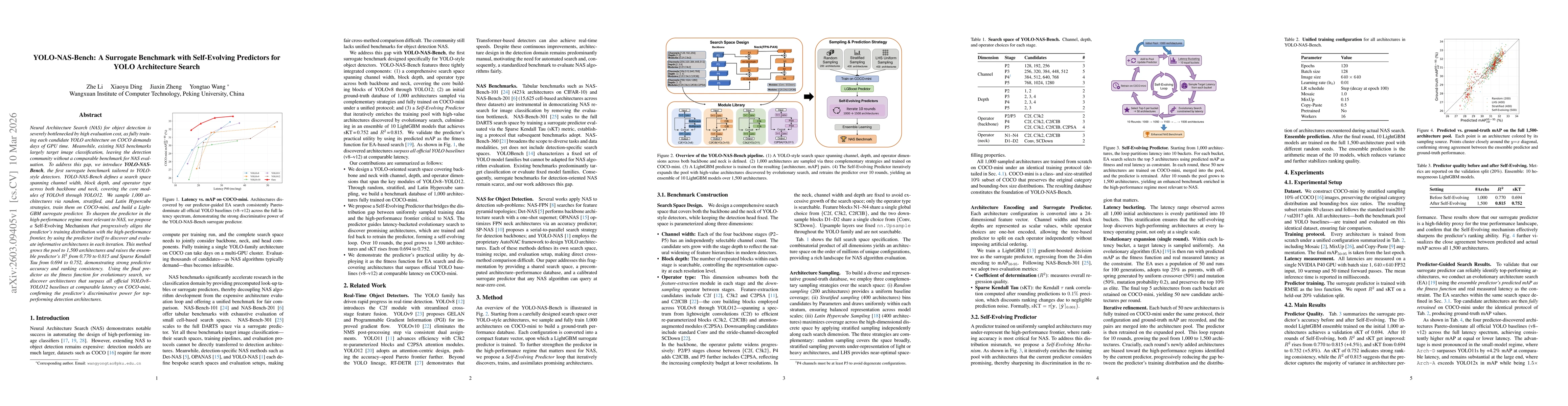 Thumbnail for YOLO-NAS-Bench: A Surrogate Benchmark with Self-Evolving Predictors for YOLO Architecture Search
