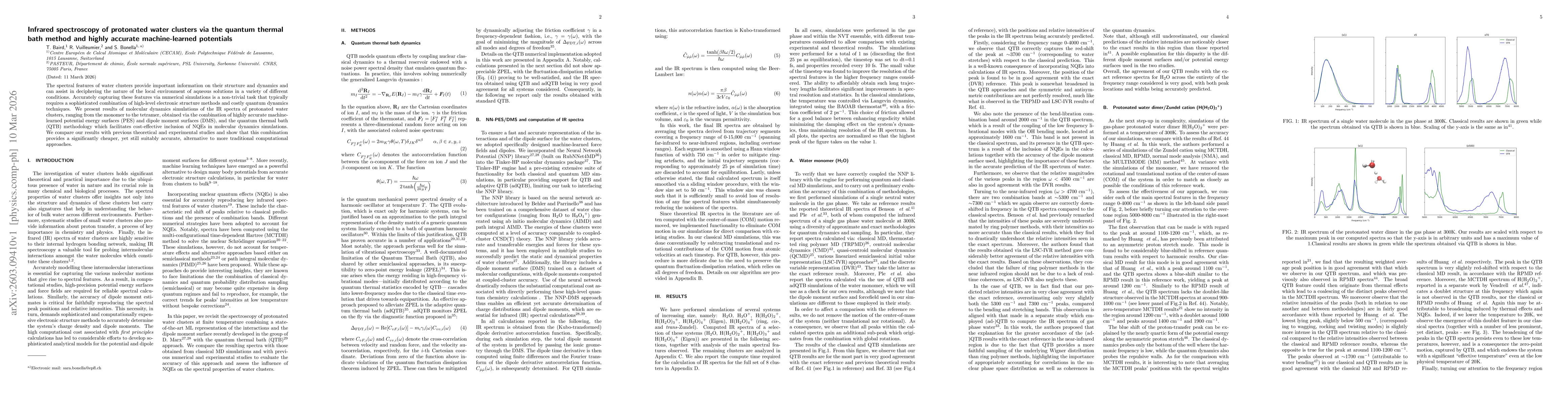 Thumbnail for Infrared spectroscopy of protonated water clusters via the quantum thermal bath method and highly accurate machine-learned potentials