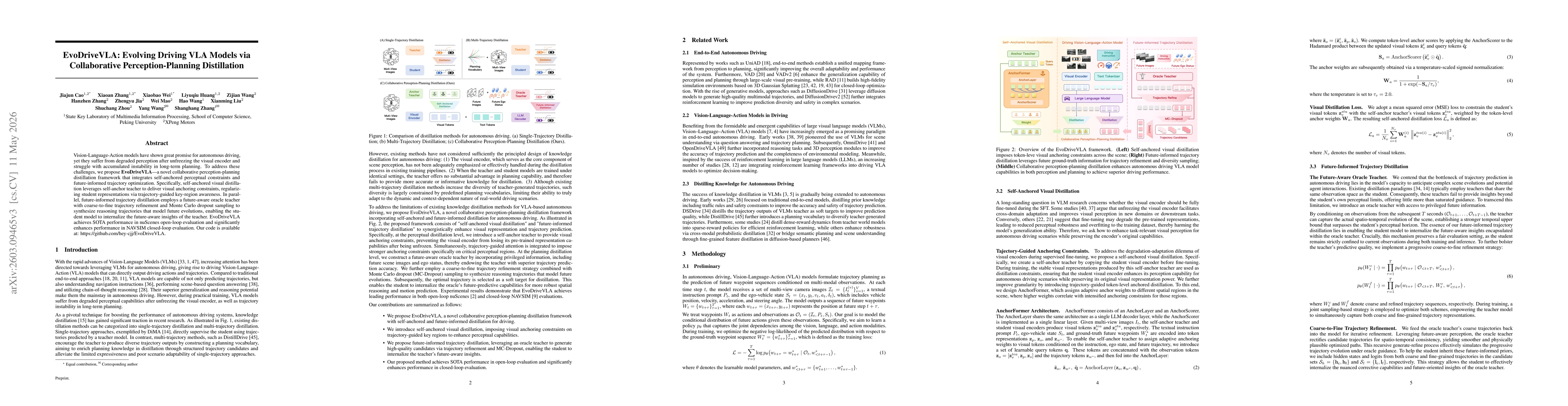 Thumbnail for EvoDriveVLA: Evolving Autonomous Driving Vision-Language-Action Model via Collaborative Perception-Planning Distillation