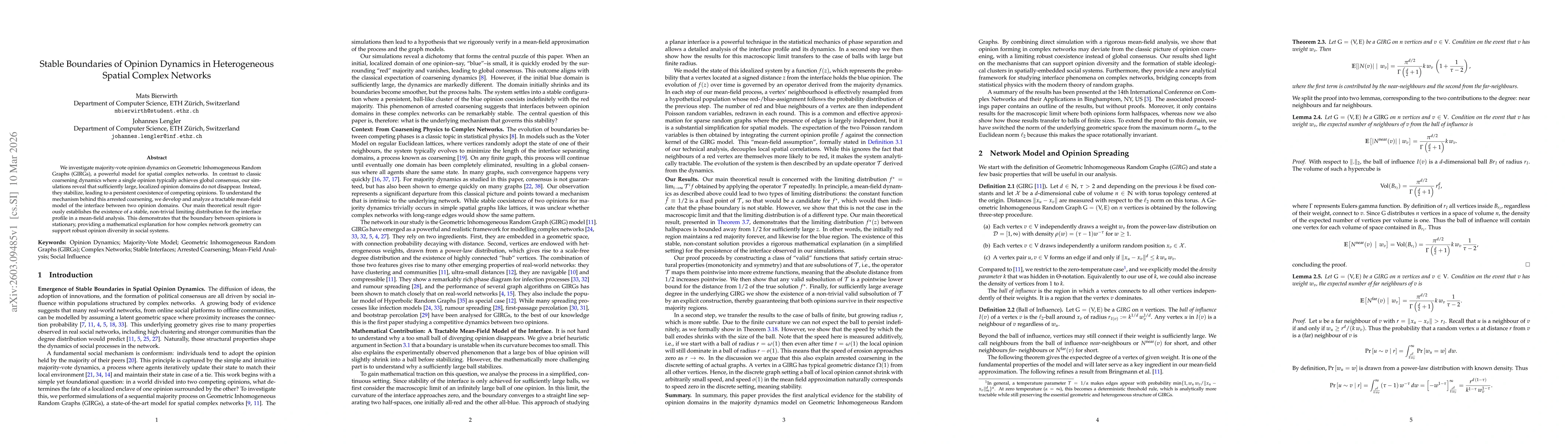 Thumbnail for Stable Boundaries of Opinion Dynamics in Heterogeneous Spatial Complex Networks