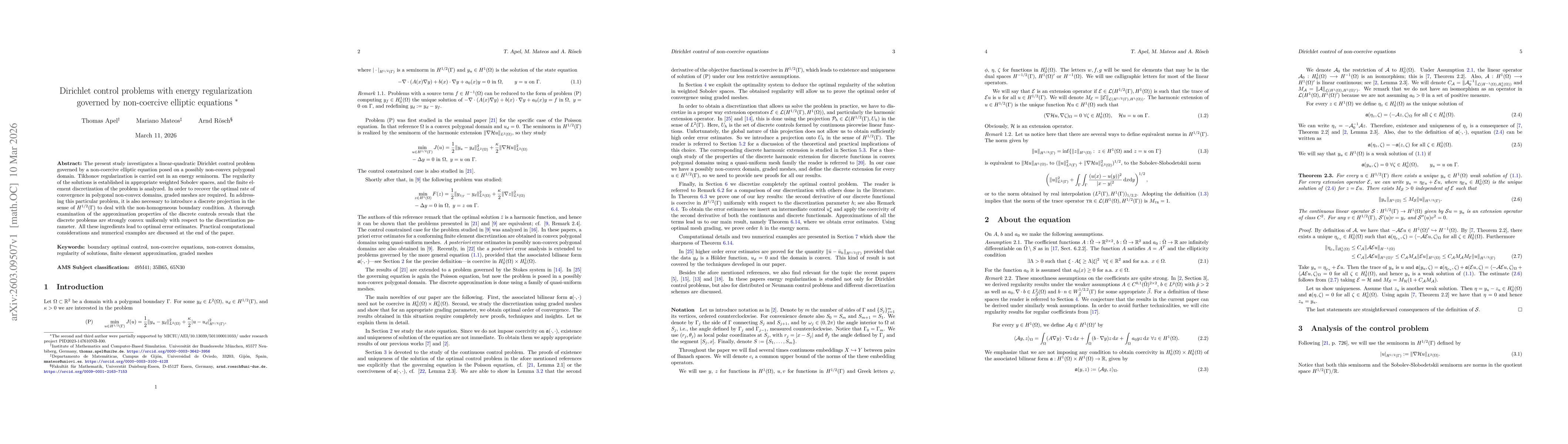 Thumbnail for Dirichlet control problems with energy regularization governed by non-coercive elliptic equations