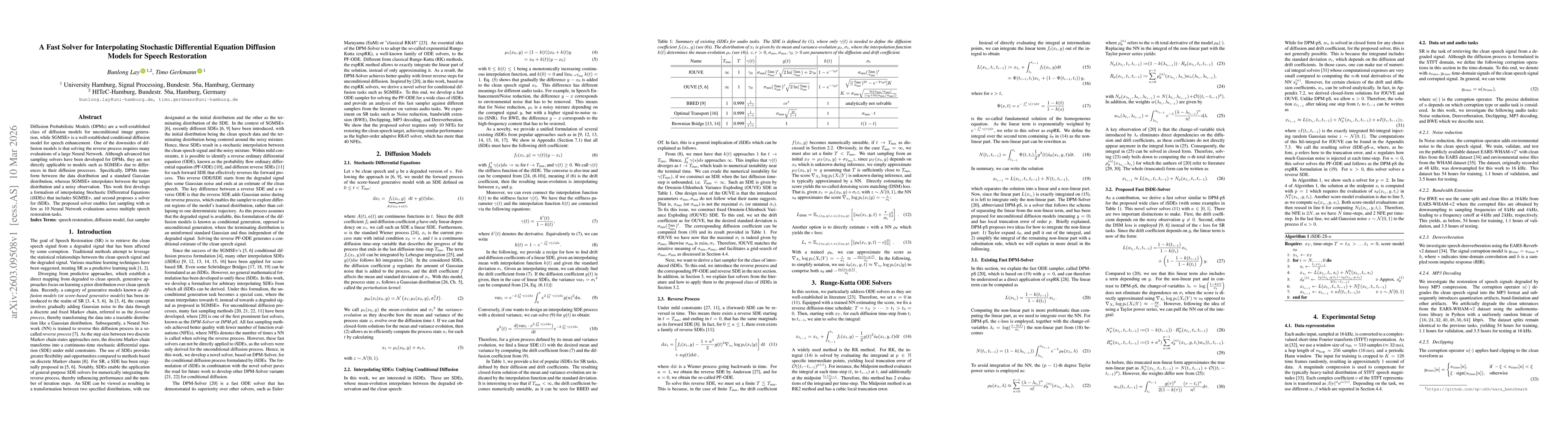 Thumbnail for A Fast Solver for Interpolating Stochastic Differential Equation Diffusion Models for Speech Restoration