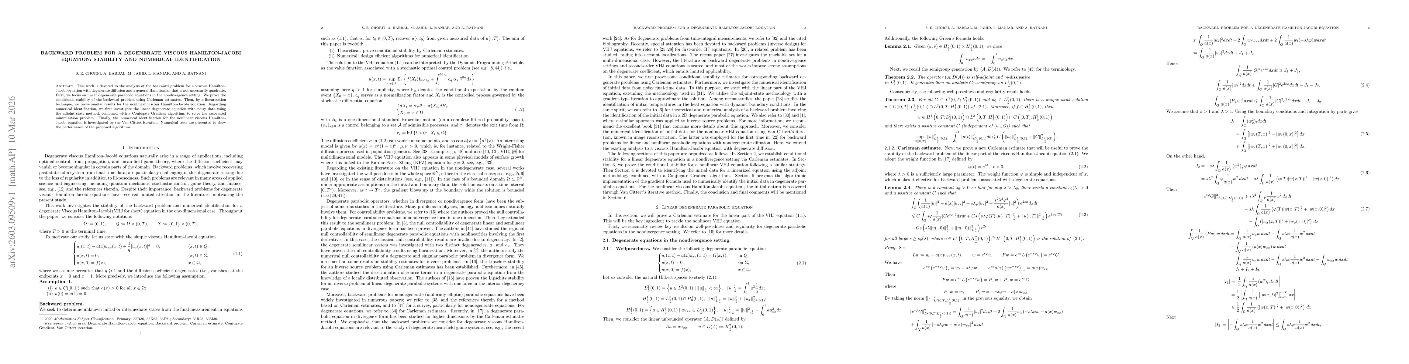 Thumbnail for Backward problem for a degenerate viscous Hamilton-Jacobi equation: stability and numerical identification