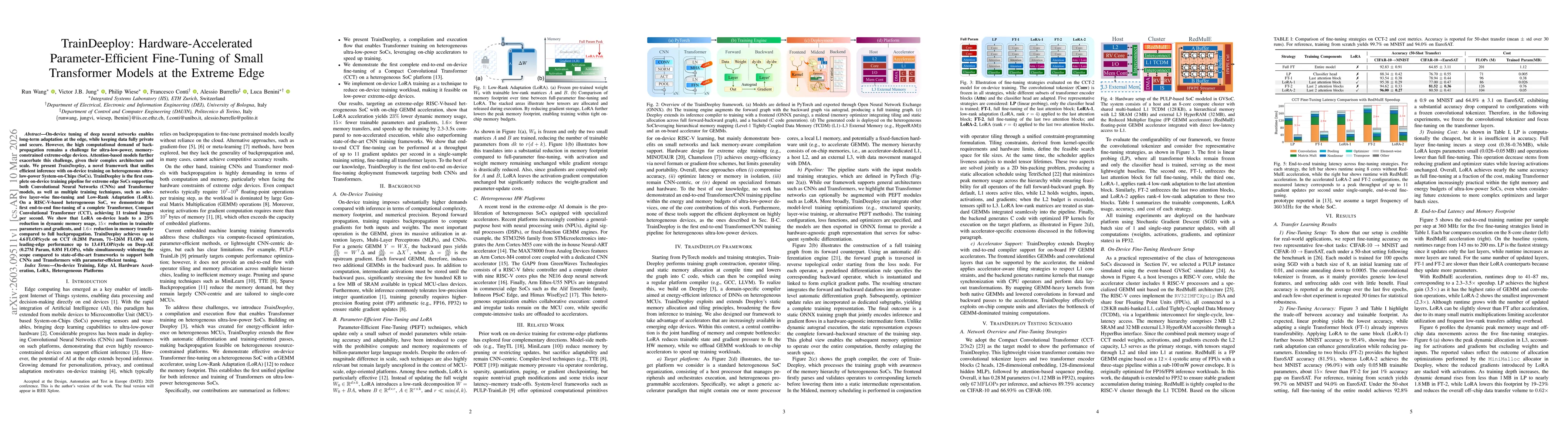 Thumbnail for TrainDeeploy: Hardware-Accelerated Parameter-Efficient Fine-Tuning of Small Transformer Models at the Extreme Edge