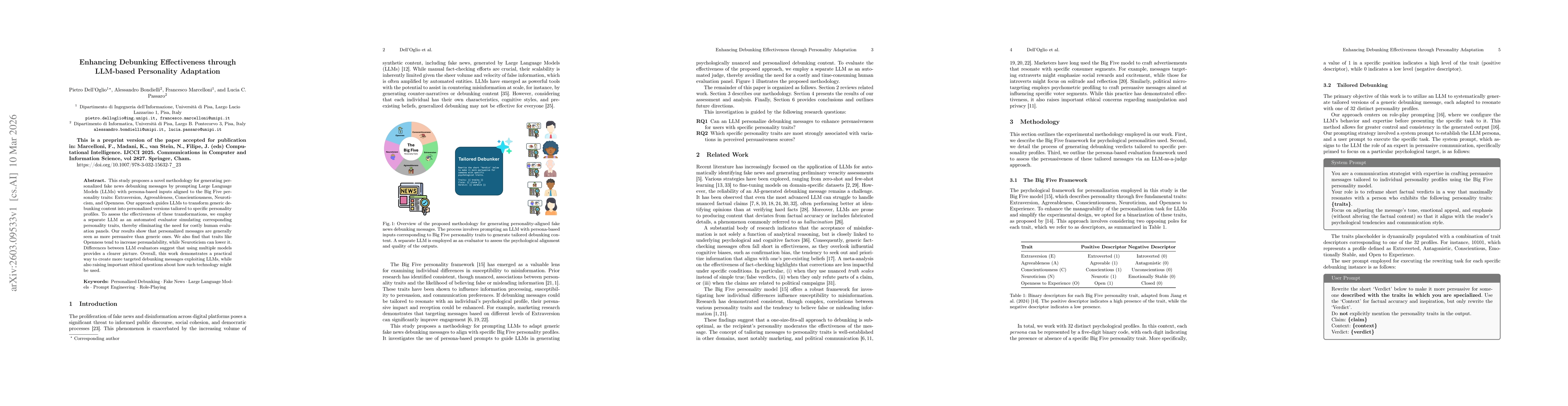 Thumbnail for Enhancing Debunking Effectiveness through LLM-based Personality Adaptation