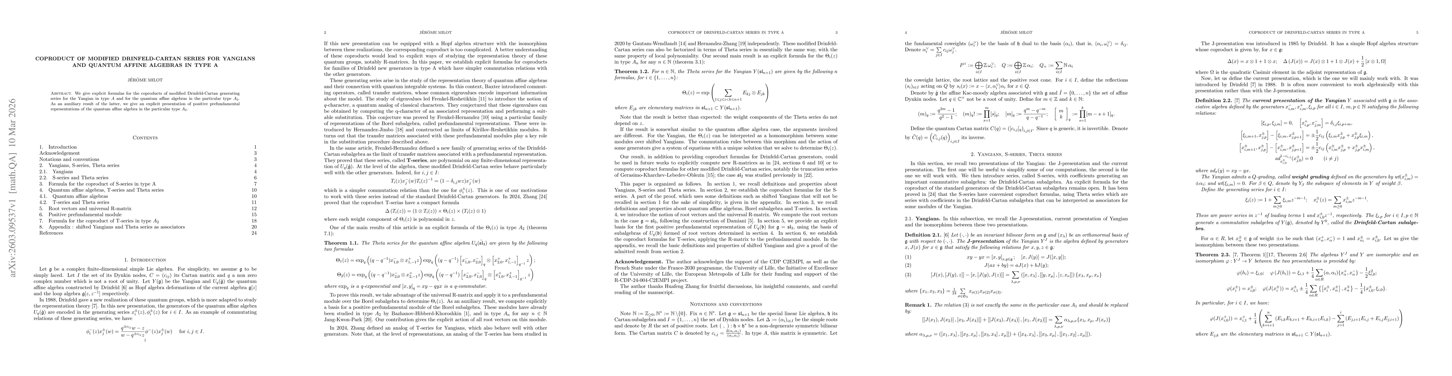 Thumbnail for Coproduct of modified Drinfeld-Cartan series for Yangians and quantum affine algebras in type A