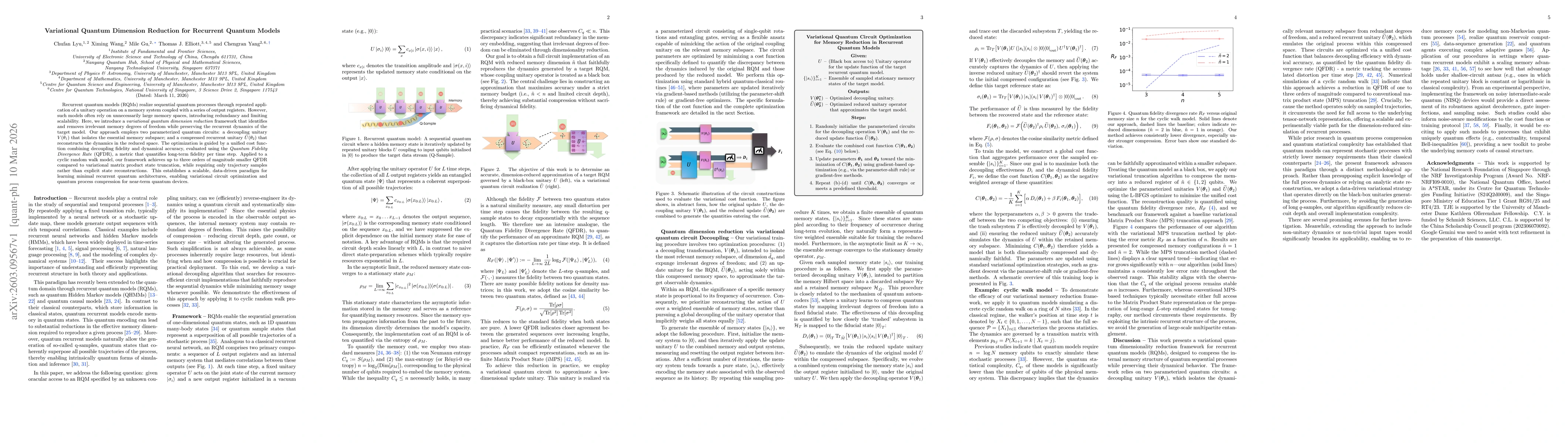 Thumbnail for Variational Quantum Dimension Reduction for Recurrent Quantum Models