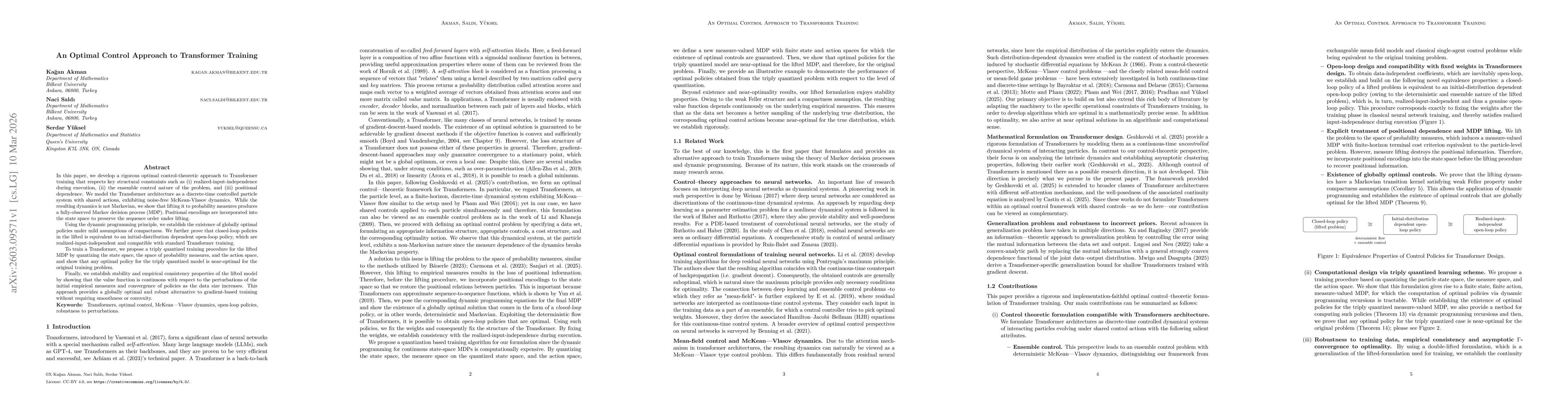 Thumbnail for An Optimal Control Approach To Transformer Training