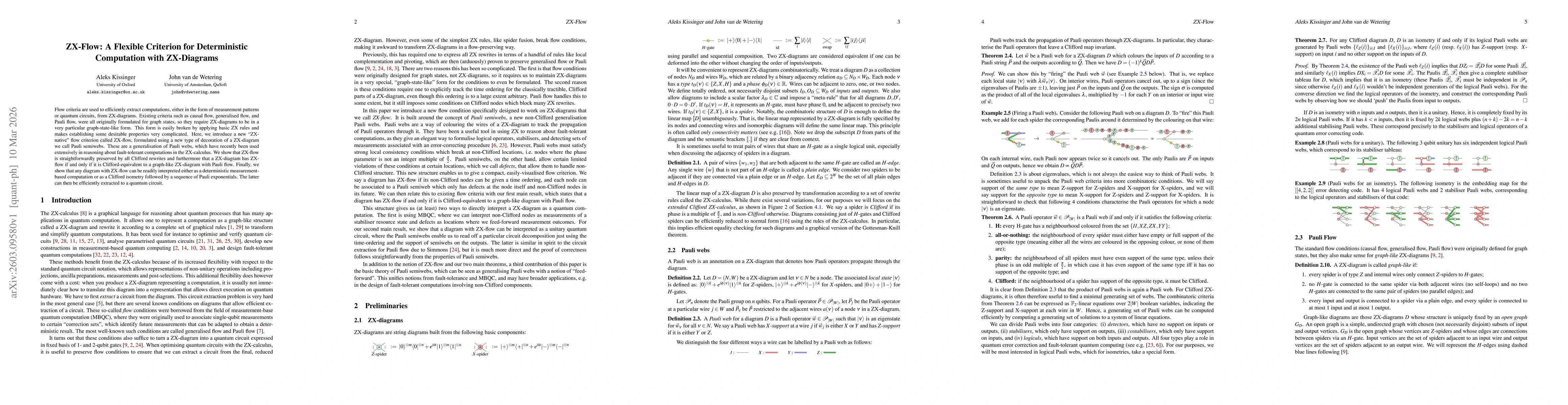 Thumbnail for ZX-Flow: A Flexible Criterion for Deterministic Computation with ZX-Diagrams