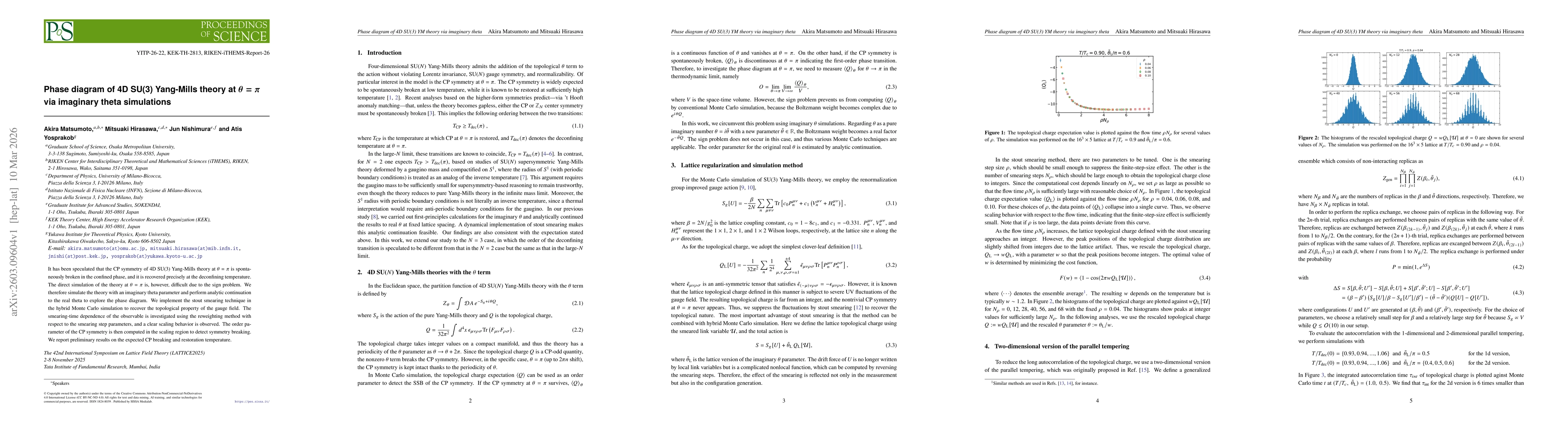 Thumbnail for Phase diagram of 4D SU(3) Yang-Mills theory at $θ=π$ via imaginary theta simulations