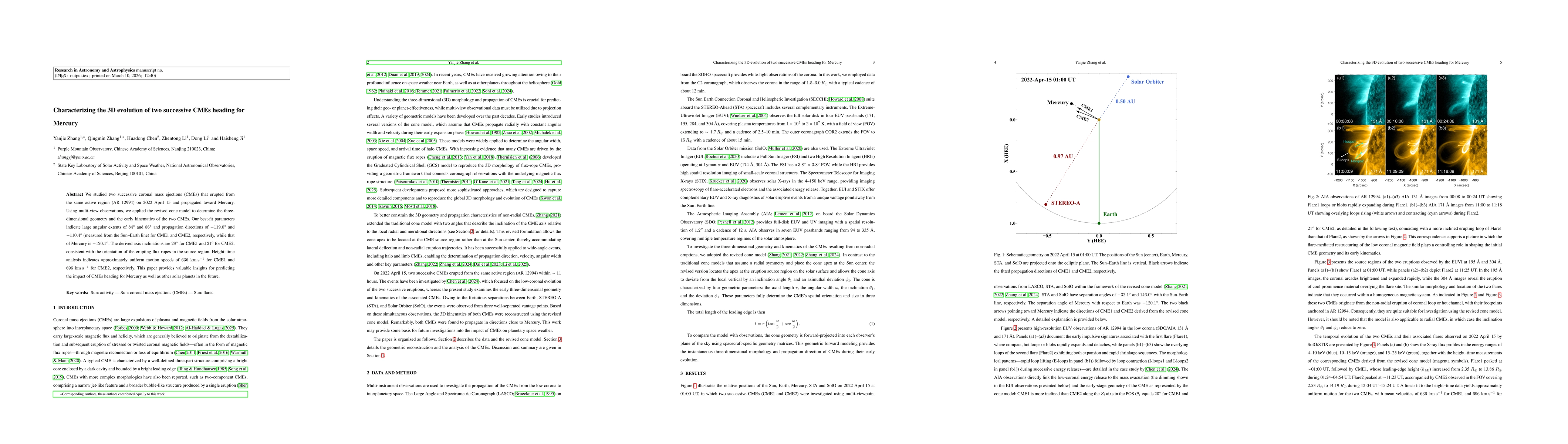 Thumbnail for Characterizing the 3D evolution of two successive CMEs heading for Mercury