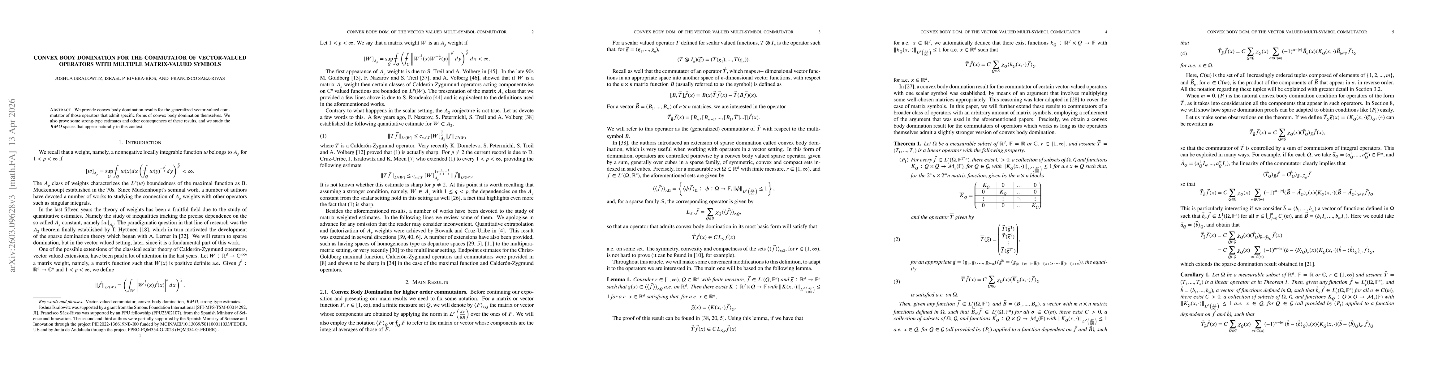 Thumbnail for Convex body domination for the commutator of vector valued operators with matrix multi-symbol