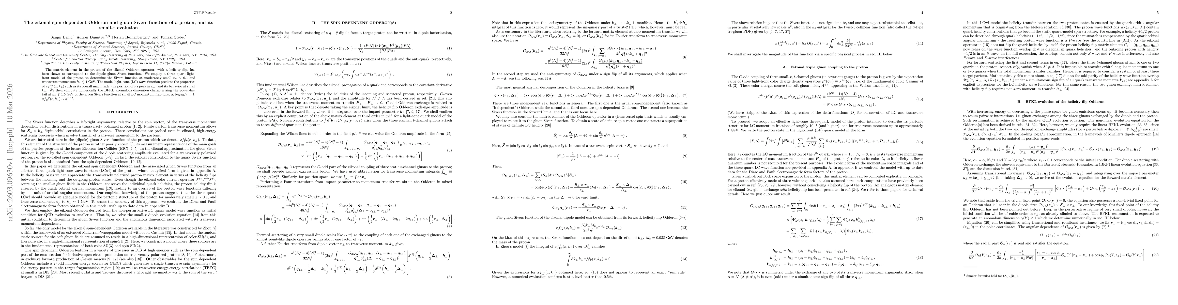 Thumbnail for The eikonal spin-dependent Odderon and gluon Sivers function of a proton, and its small-$x$ evolution
