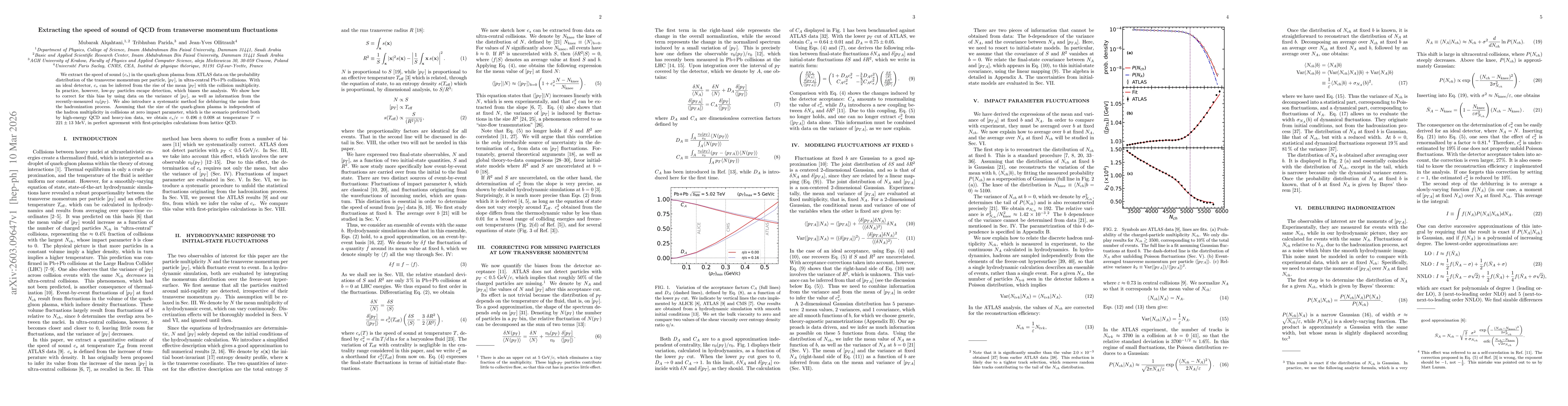 Thumbnail for Extracting the speed of sound of QCD from transverse momentum fluctuations