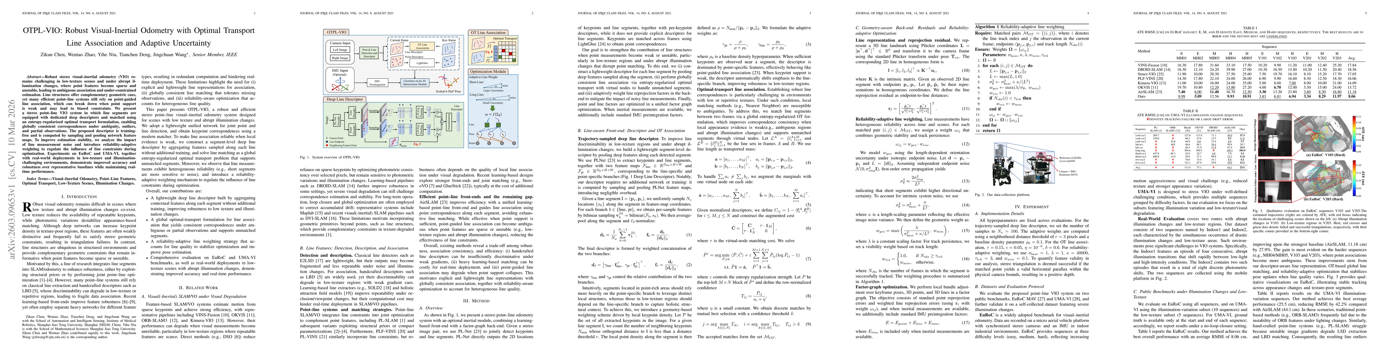 Thumbnail for OTPL-VIO: Robust Visual-Inertial Odometry with Optimal Transport Line Association and Adaptive Uncertainty