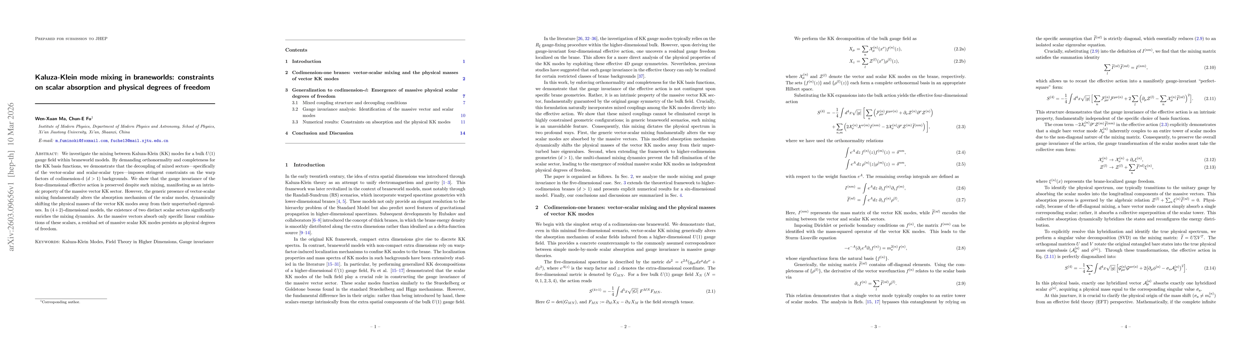 Thumbnail for Kaluza-Klein mode mixing in braneworlds: constraints on scalar absorption and physical degrees of freedom