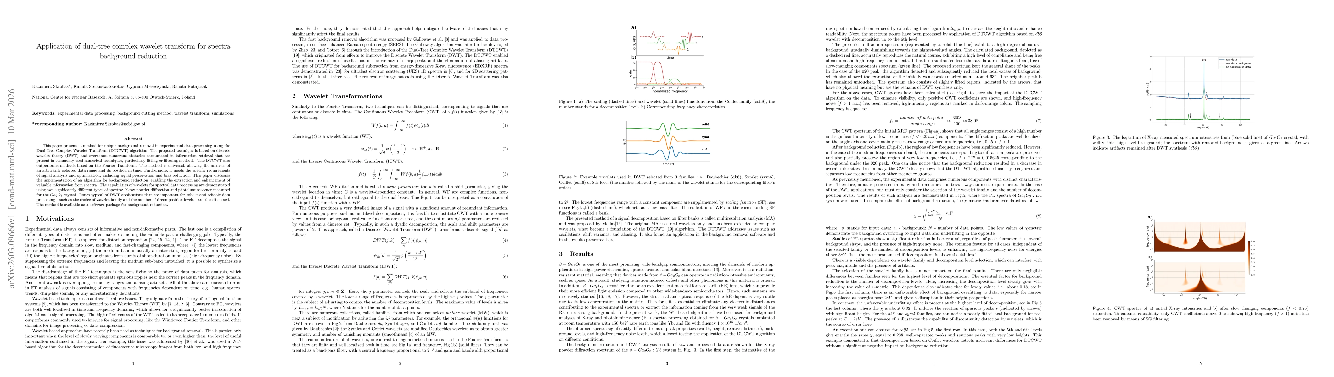 Thumbnail for Application of dual-tree complex wavelet transform for spectra background reduction