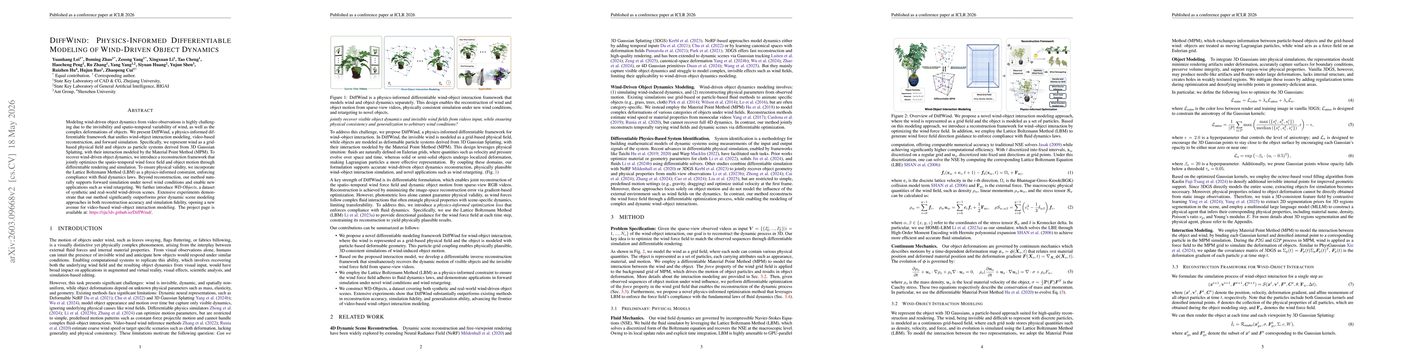 Thumbnail for DiffWind: Physics-Informed Differentiable Modeling of Wind-Driven Object Dynamics