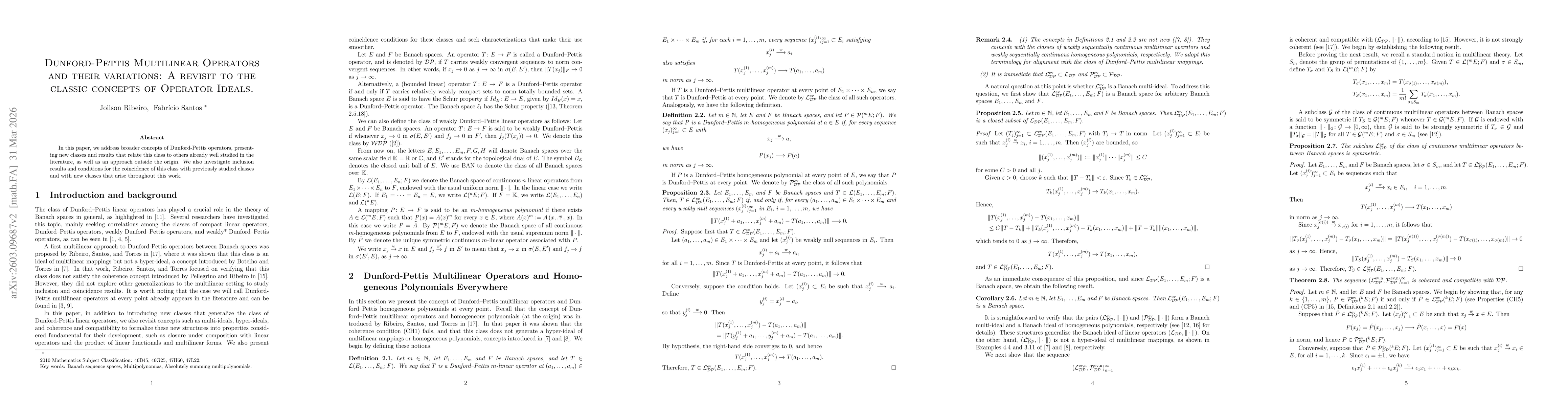 Thumbnail for Dunford-Pettis Multilinear Operators and their variations: A revisit to the classic concepts of Operator Ideals