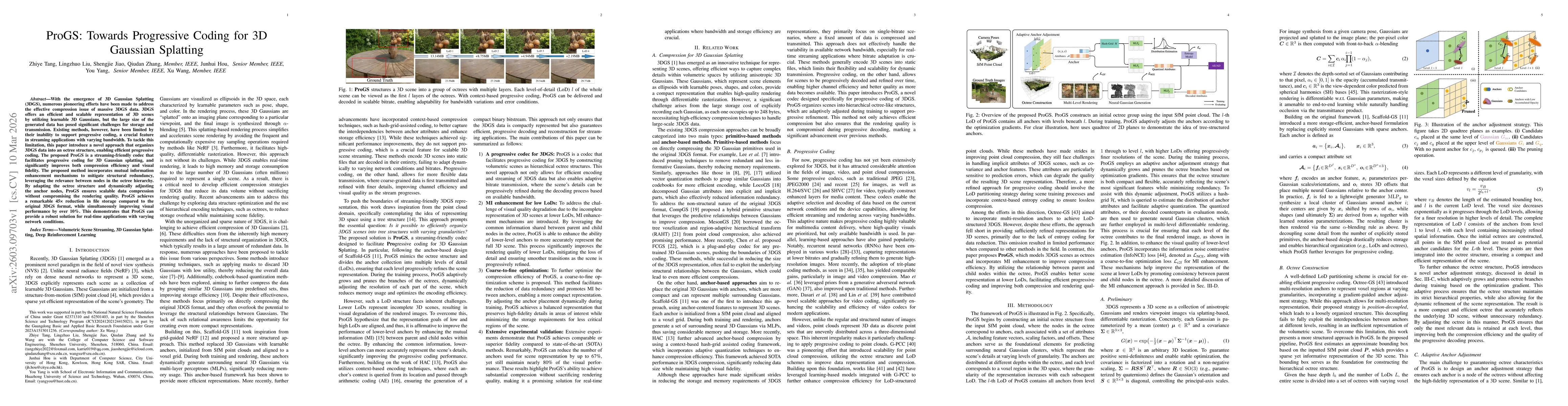 Thumbnail for ProGS: Towards Progressive Coding for 3D Gaussian Splatting