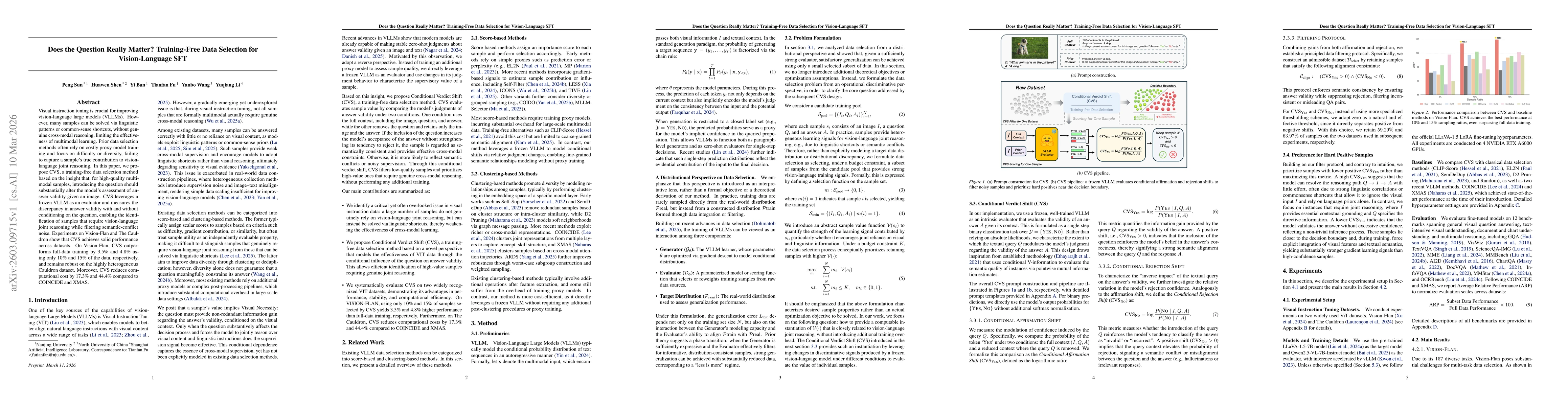 Thumbnail for Does the Question Really Matter? Training-Free Data Selection for Vision-Language SFT