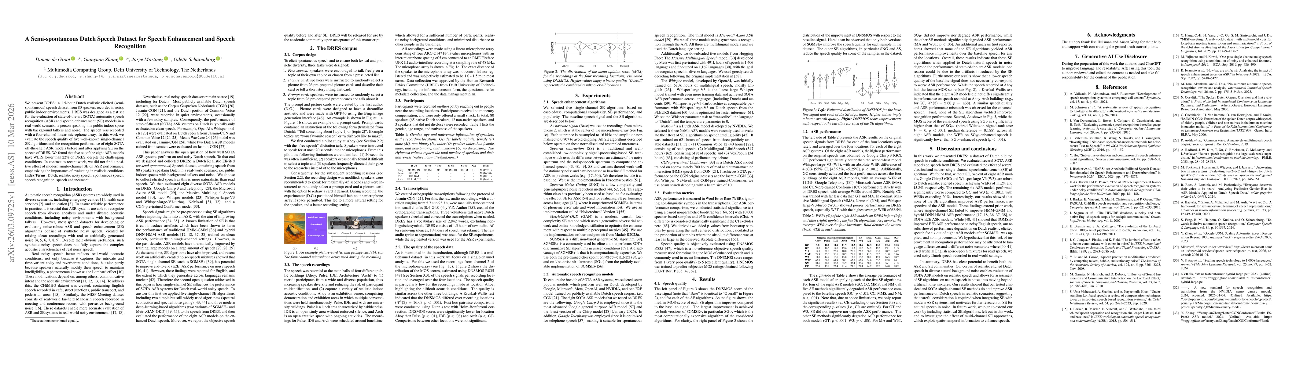 Thumbnail for A Semi-spontaneous Dutch Speech Dataset for Speech Enhancement and Speech Recognition