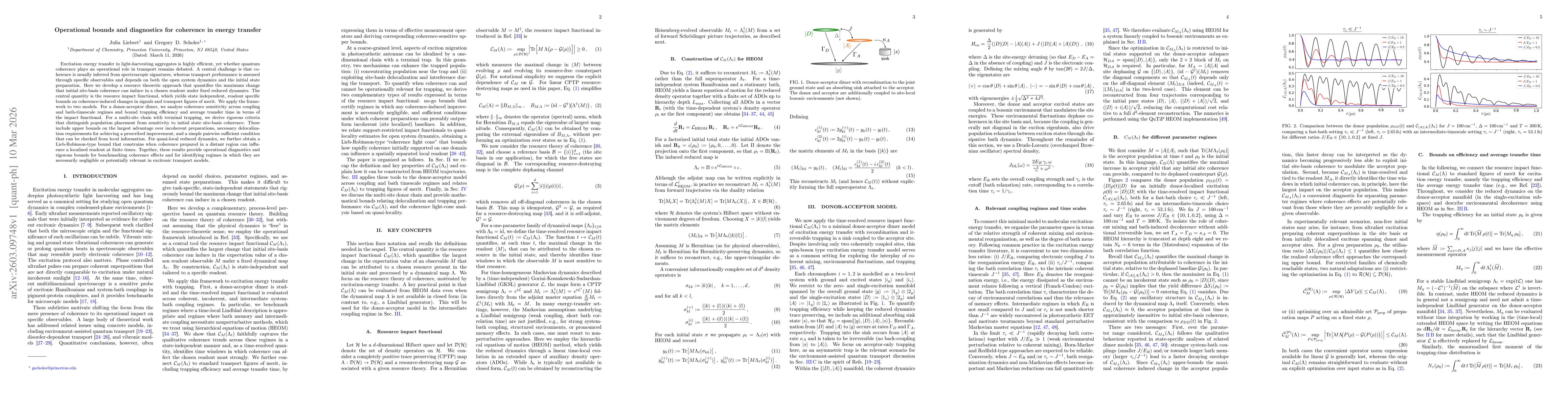 Thumbnail for Operational bounds and diagnostics for coherence in energy transfer