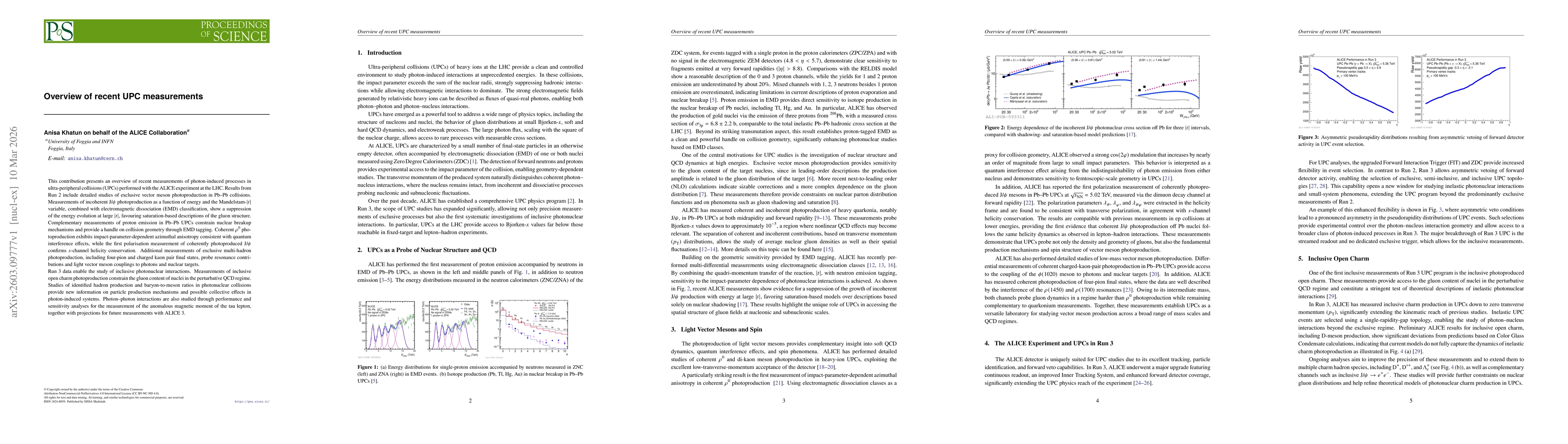 Thumbnail for Overview of recent UPC measurements