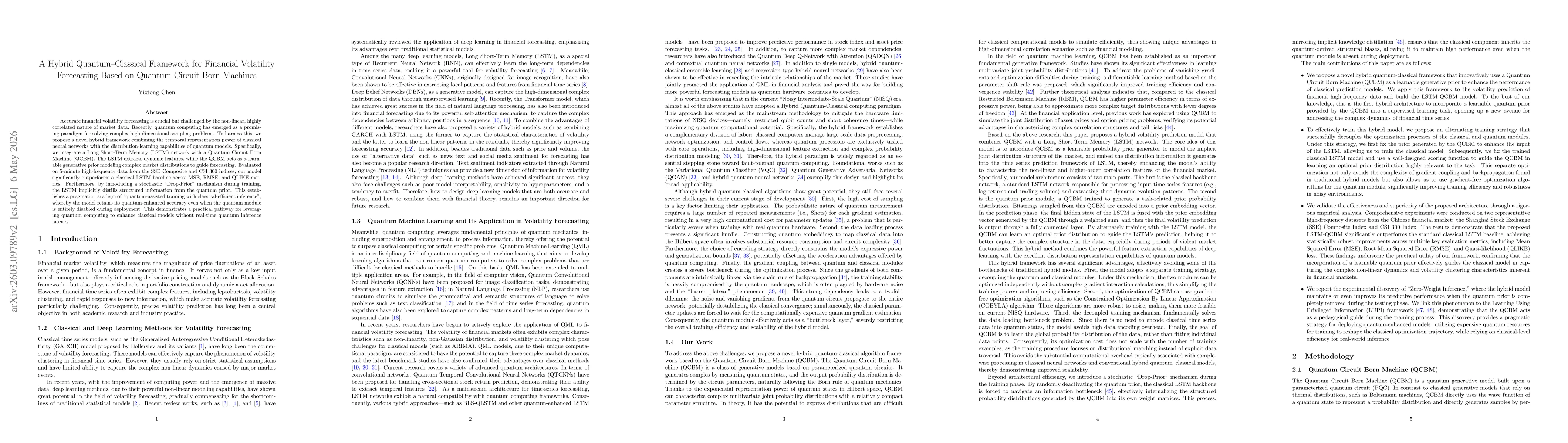 Thumbnail for A Hybrid Quantum-Classical Framework for Financial Volatility Forecasting Based on Quantum Circuit Born Machines