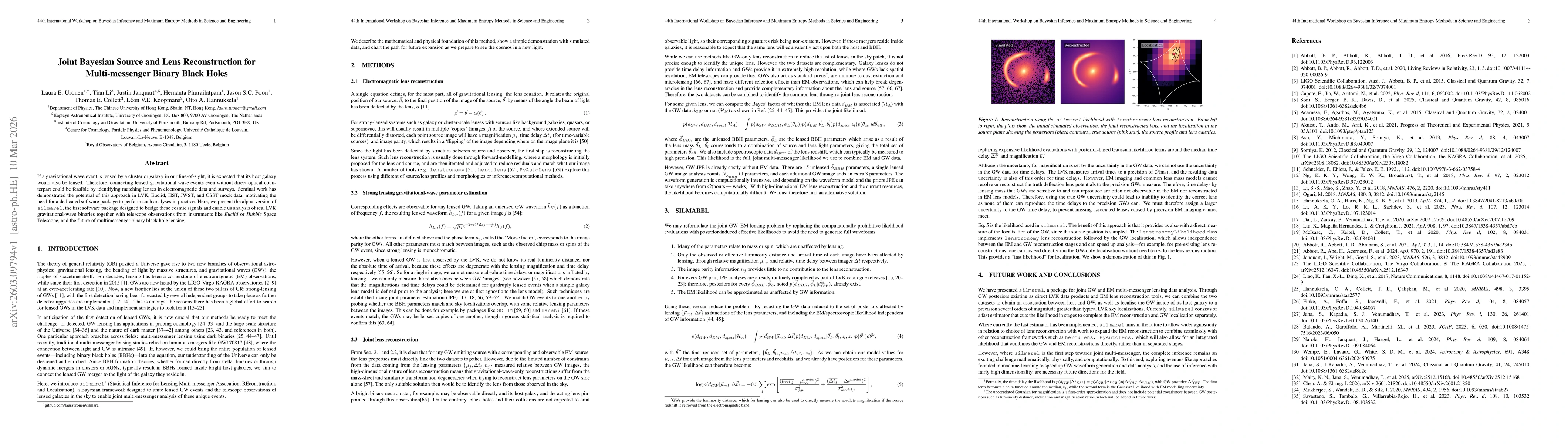 Thumbnail for Joint Bayesian Source and Lens Reconstruction for Multi-messenger Binary Black Holes