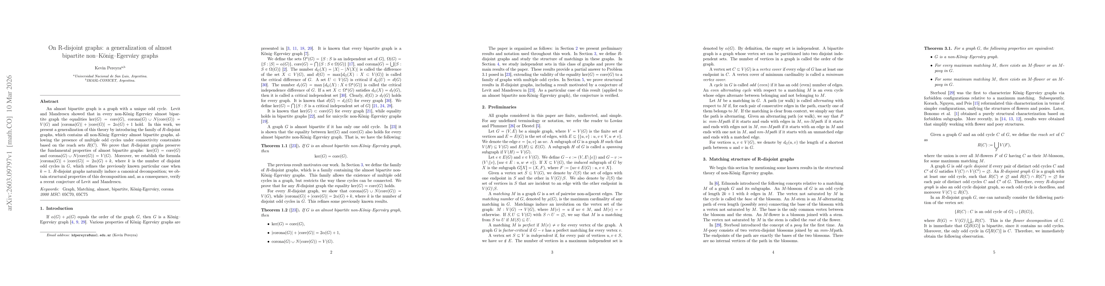 Thumbnail for On R-disjoint graphs: a generalization of almost bipartite non-König-Egerváry graphs