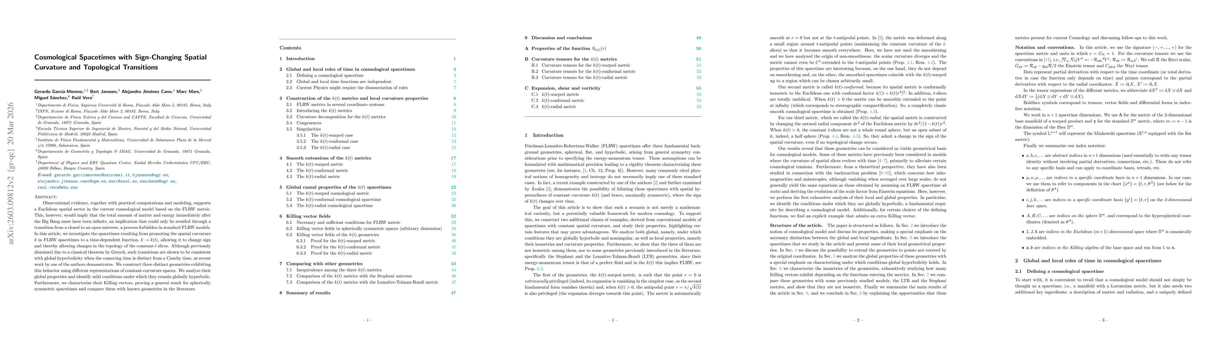 Thumbnail for Cosmological Spacetimes with Sign-Changing Spatial Curvature and Topological Transitions