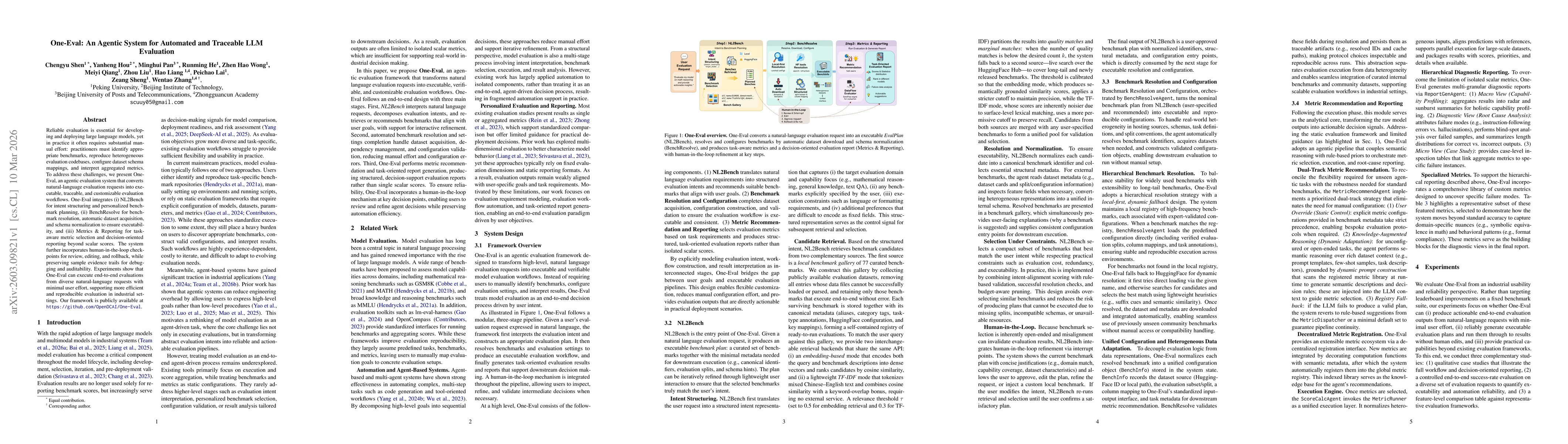 Thumbnail for One-Eval: An Agentic System for Automated and Traceable LLM Evaluation