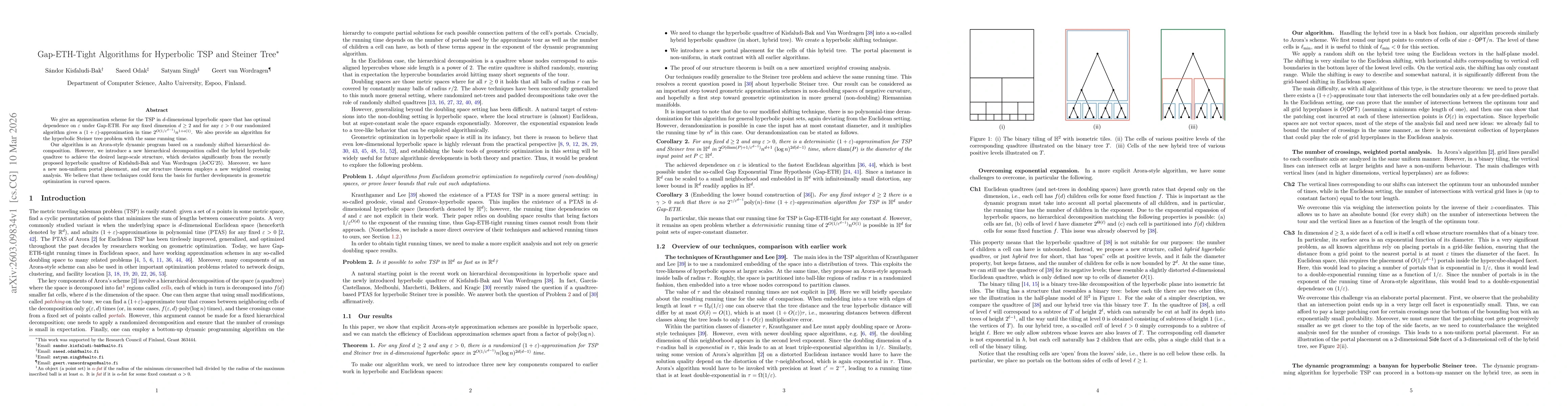 Thumbnail for Gap-ETH-Tight Algorithms for Hyperbolic TSP and Steiner Tree