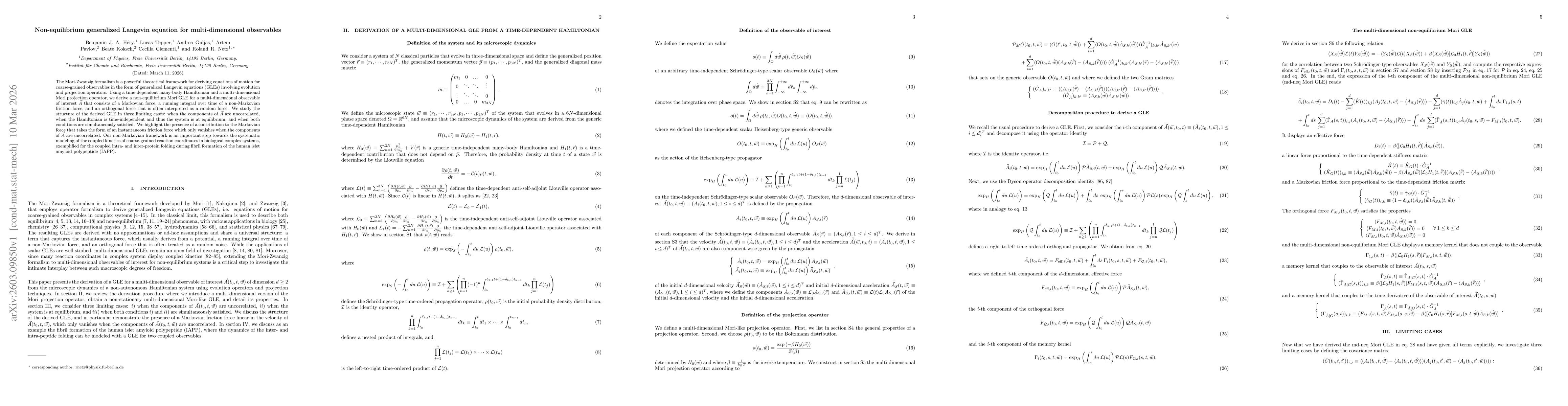 Thumbnail for Non-equilibrium generalized Langevin equation for multi-dimensional observables