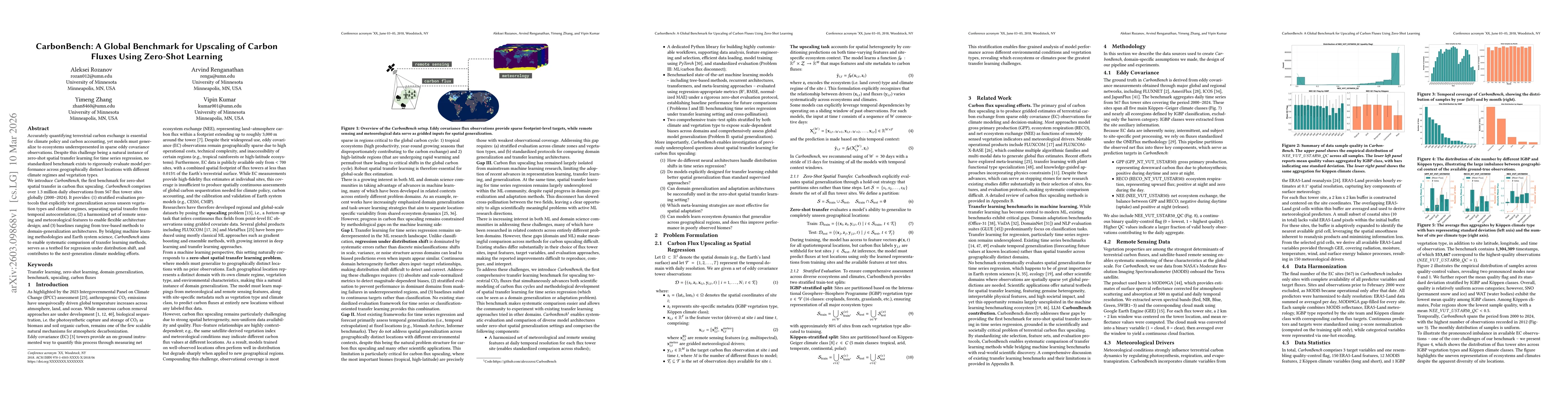 Thumbnail for CarbonBench: A Global Benchmark for Upscaling of Carbon Fluxes Using Zero-Shot Learning