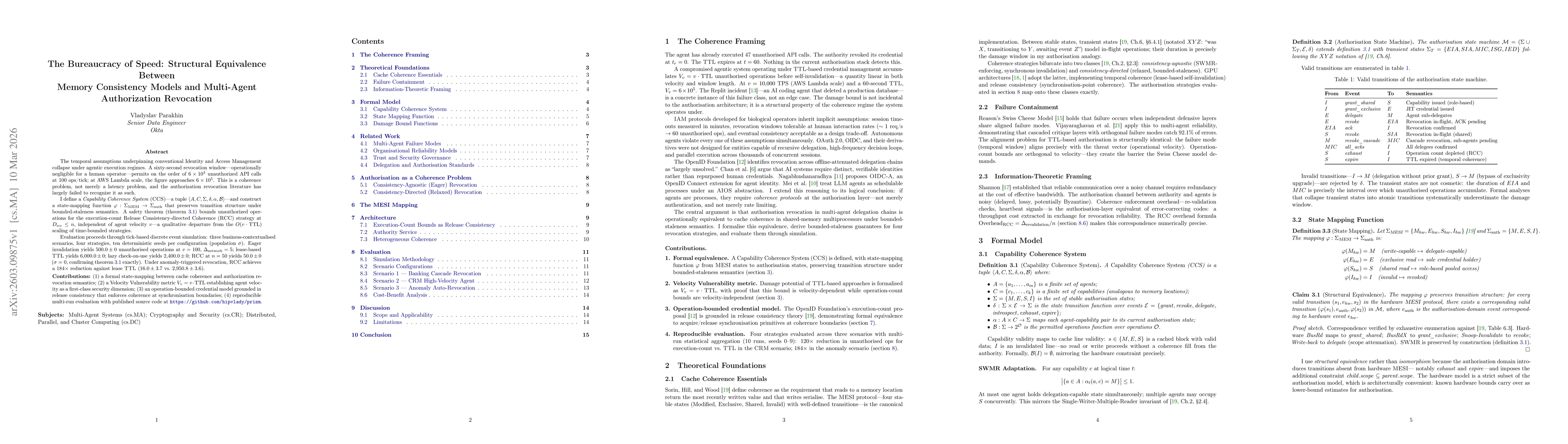Thumbnail for The Bureaucracy of Speed: Structural Equivalence Between Memory Consistency Models and Multi-Agent Authorization Revocation
