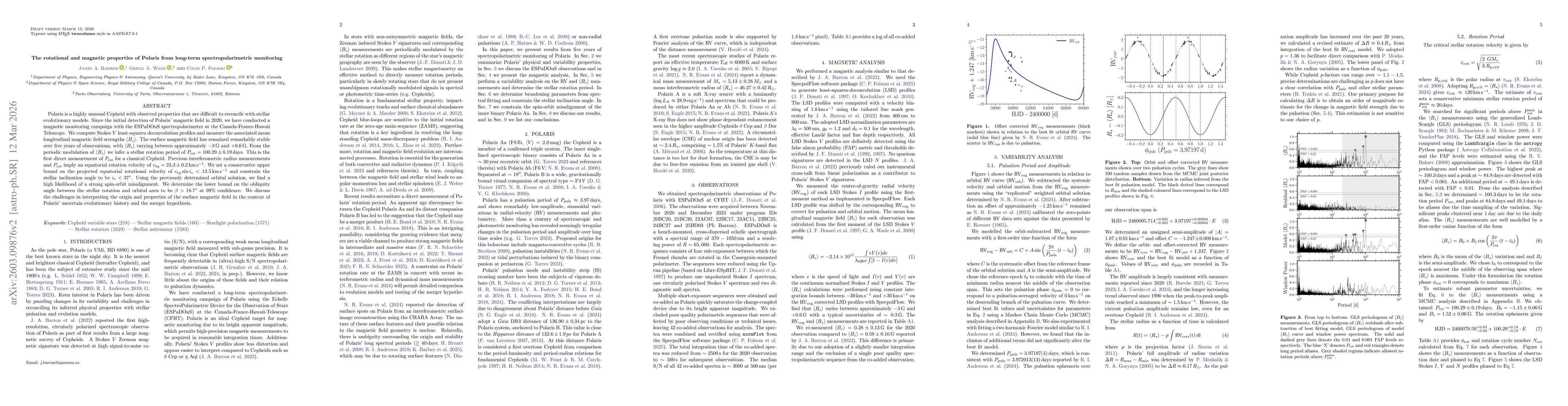 Thumbnail for The rotational and magnetic properties of Polaris from long-term spectropolarimetric monitoring