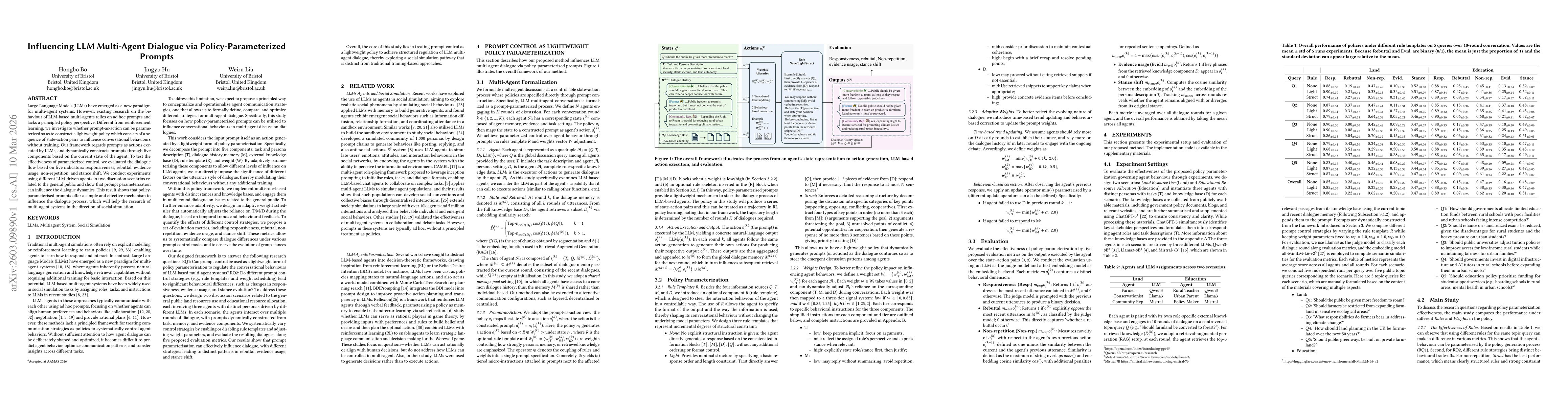 Thumbnail for Influencing LLM Multi-Agent Dialogue via Policy-Parameterized Prompts