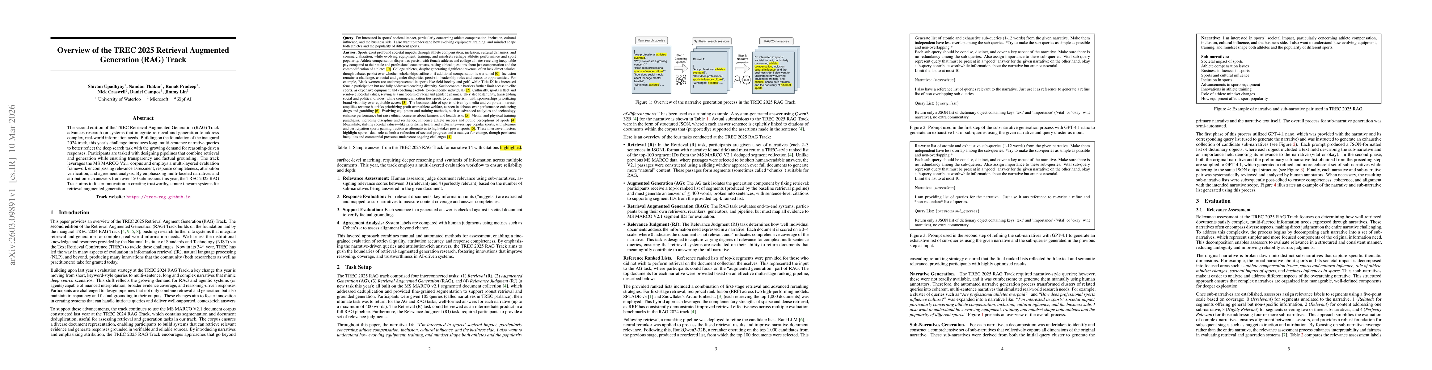 Thumbnail for Overview of the TREC 2025 Retrieval Augmented Generation (RAG) Track