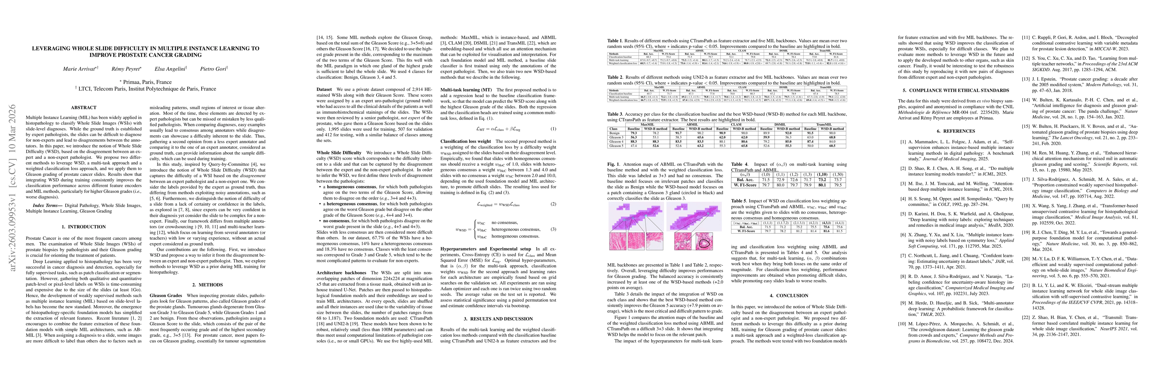 Thumbnail for Leveraging whole slide difficulty in Multiple Instance Learning to improve prostate cancer grading