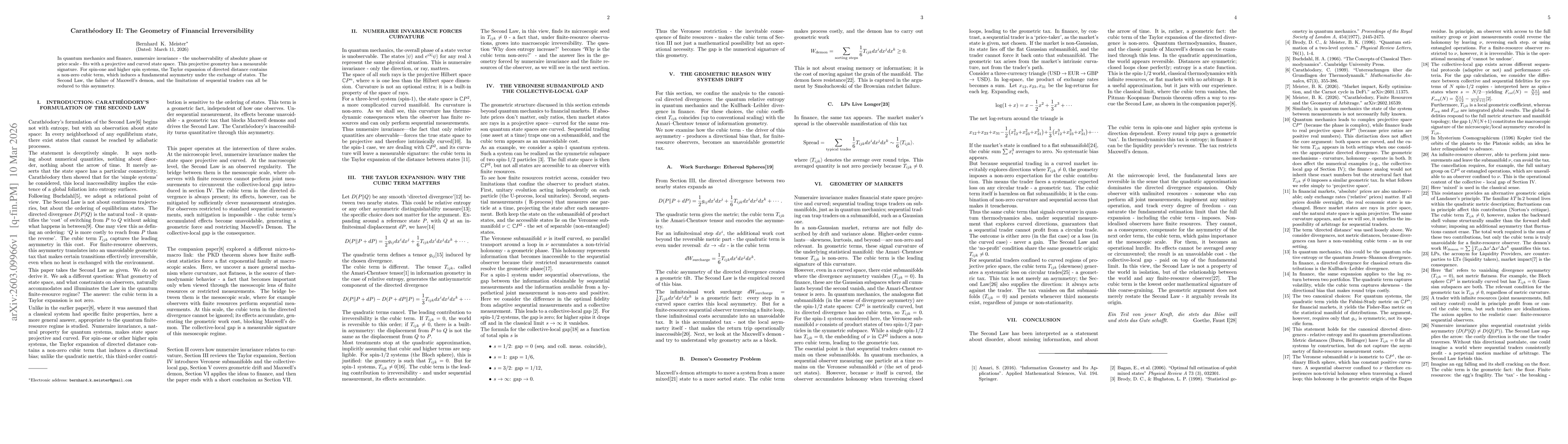 Thumbnail for Caratheodory II: The Geometry of Financial Irreversibility