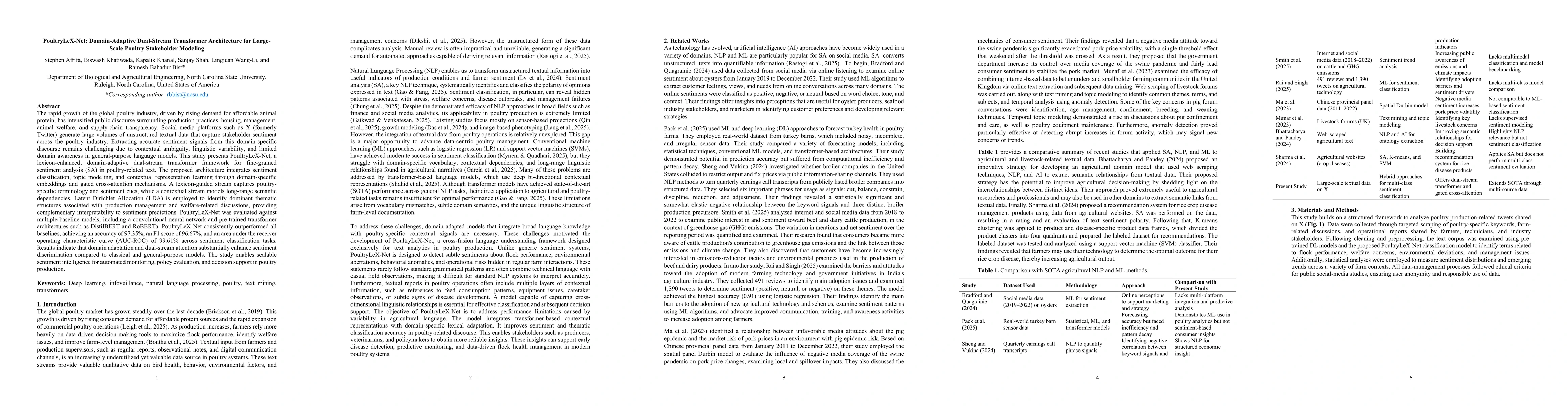 Thumbnail for PoultryLeX-Net: Domain-Adaptive Dual-Stream Transformer Architecture for Large-Scale Poultry Stakeholder Modeling