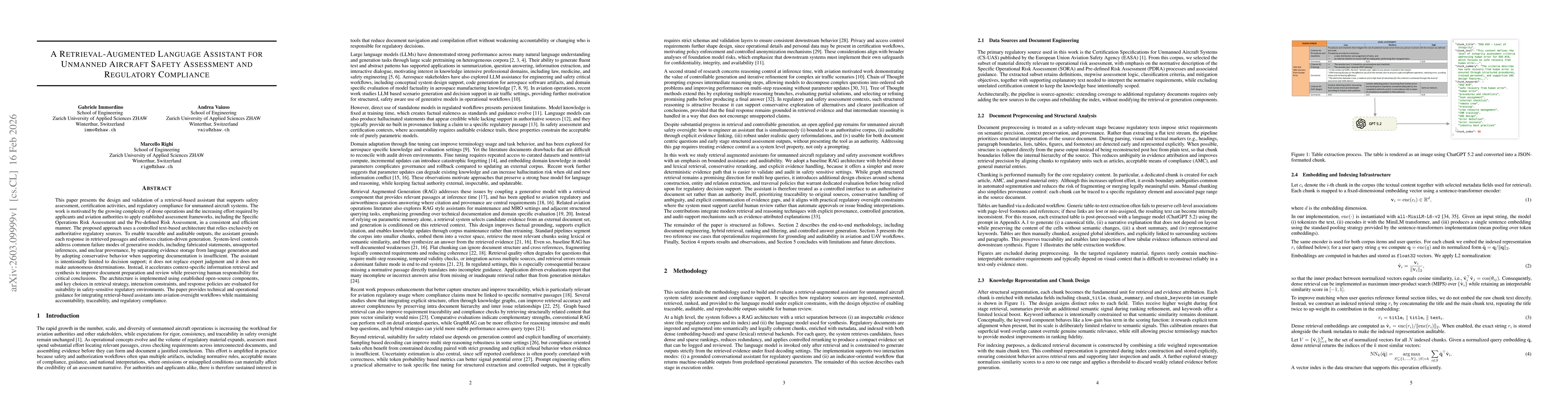 Thumbnail for A Retrieval-Augmented Language Assistant for Unmanned Aircraft Safety Assessment and Regulatory Compliance