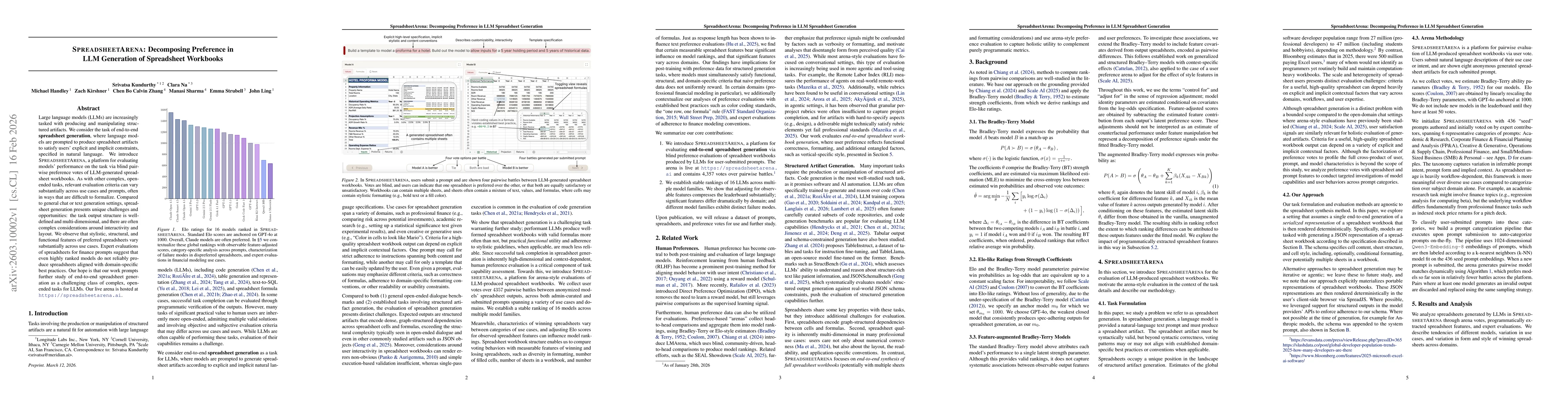 Thumbnail for SpreadsheetArena: Decomposing Preference in LLM Generation of Spreadsheet Workbooks
