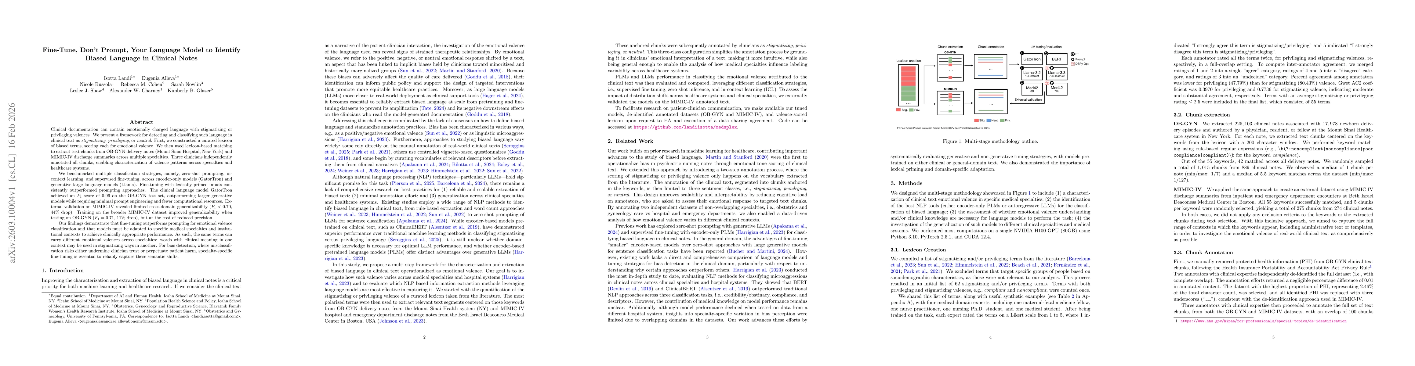 Thumbnail for Fine-Tune, Don't Prompt, Your Language Model to Identify Biased Language in Clinical Notes